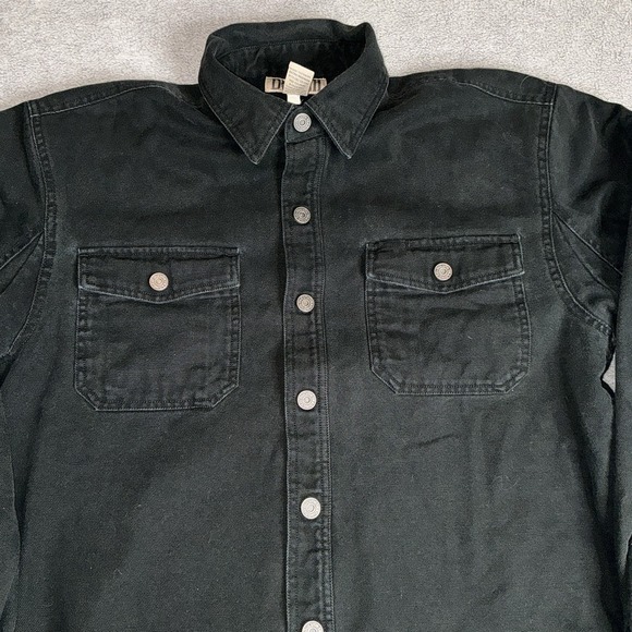 Duluth Trading Men's M Black Hanger Bender Fire Hose Fleece Lined Shirt Jacket - Picture 2 of 7